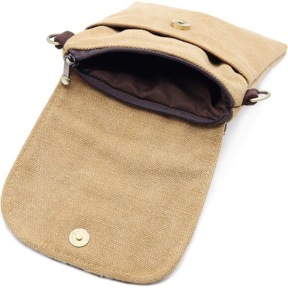 Women's Brown Vintage Embroidered Cute Mini Cross Body Bag Small Handbags - Picture 6 of 6